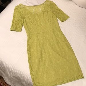 Anthropologie Muse Yellow Lace Dress Small